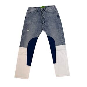 NEW Sandrine Rose X Free People Women's High Waist Patch Jeans Size 25